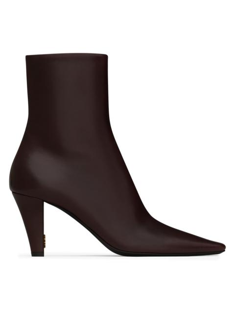 SAINT LAURENT Women's Jill Booties in Smooth Leather - Marron Glace