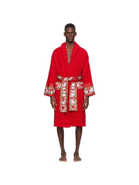VERSACE Red 'I Love Baroque' Bathrobe