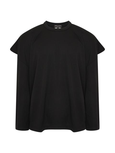Comme des Garçons Homme Plus Extended Shoulder Longsleeve T-Shirt in Black
