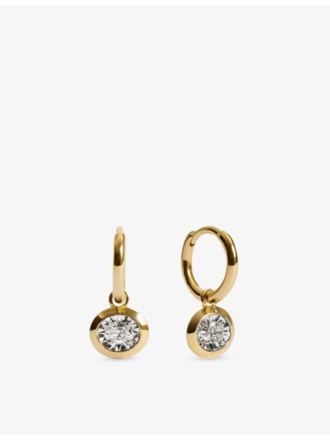 MONICA VINADER Oval 18ct Gold Vermeil And Lab Grown Diamond Huggie Earrings
