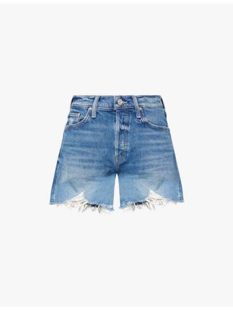 MOTHER Skipper Short N Long Chew Cotton Denim Shorts