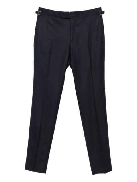 TOM FORD pinstripe buckle-fastening trousers