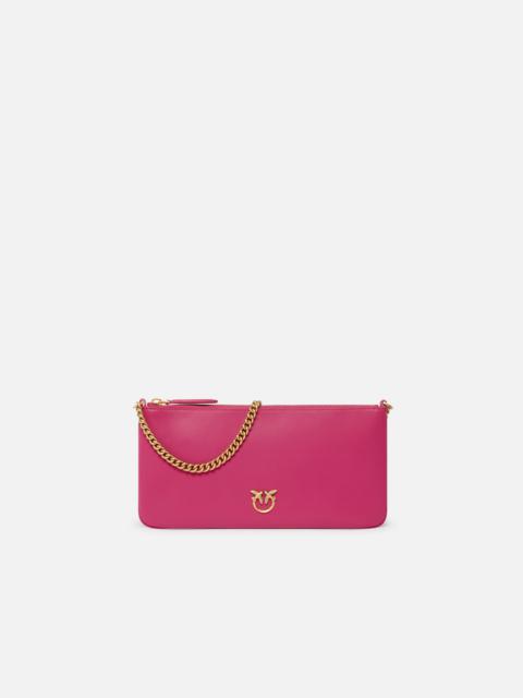 PINKO HORIZONTAL FLAT BAG IN LEATHER