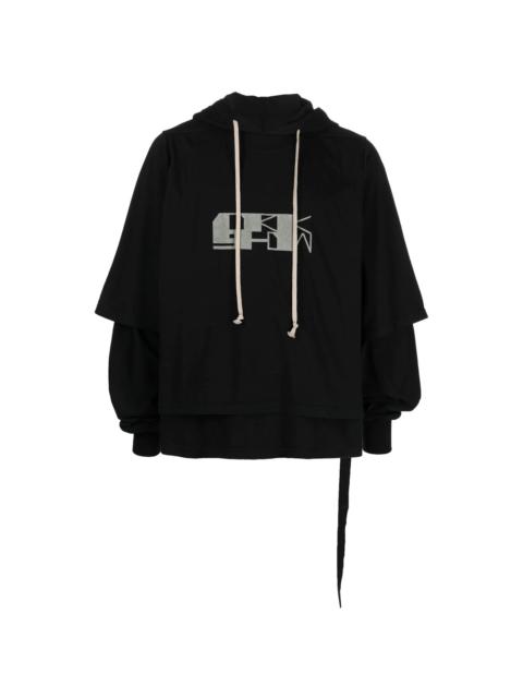 Rick Owens DRKSHDW Hustler logo-print cotton hoodie