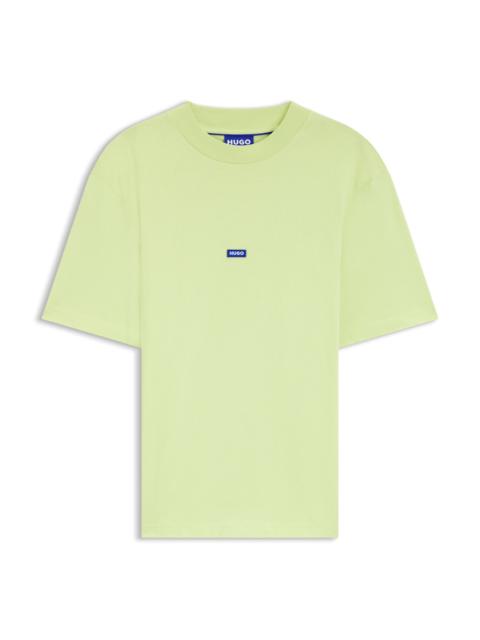 HUGO COTTON-JERSEY T-SHIRT WITH BLUE LOGO PATCH