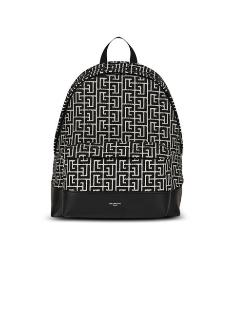 Backpack with jacquard monogram