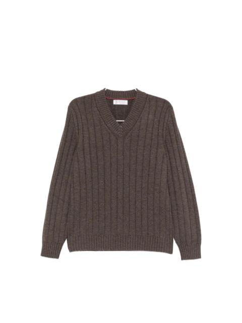 Brunello Cucinelli RIBBED-KNIT JUMPER