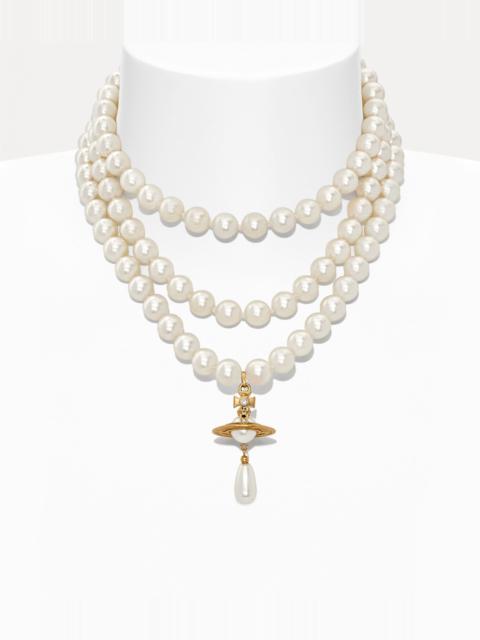 Vivienne Westwood THREE ROW PEARL DROP CHOKER