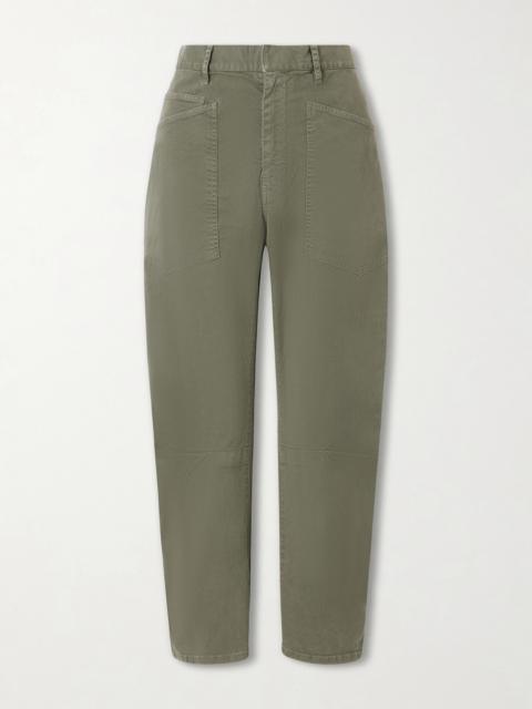 NILI LOTAN Shon Cotton-blend Twill Tapered Pants