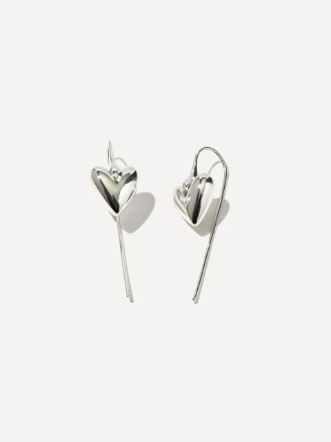 Otiumberg Sterling Silver Carved Heart Hook Earrings