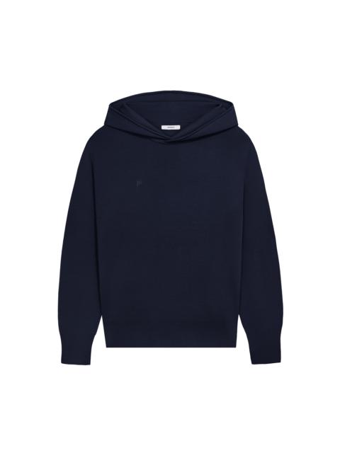 PANGAIA Womens Regenerative Merino Wool Hoodie - Navy