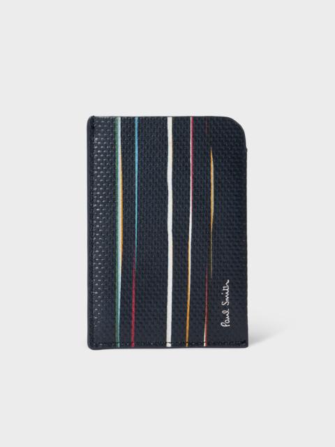 Paul Smith Navy 'Signature Pinstripe' Double Card Holder