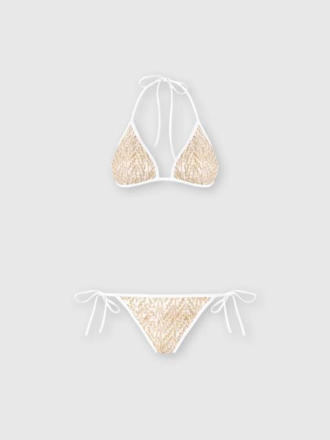 Missoni Bikini in lamé viscose with lace motif and sequins