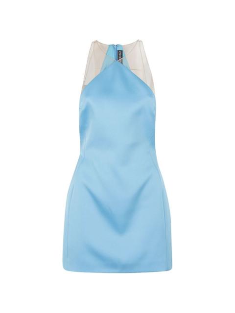 David Koma mesh-panelled satin mini dress
