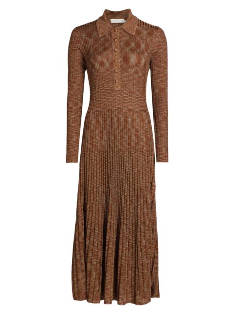 Zimmermann Women's Mouline Rib-Knit Midi-Dress - Chocolate Multi