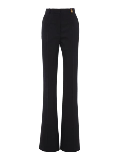 Stretch Wool Flare Pants black