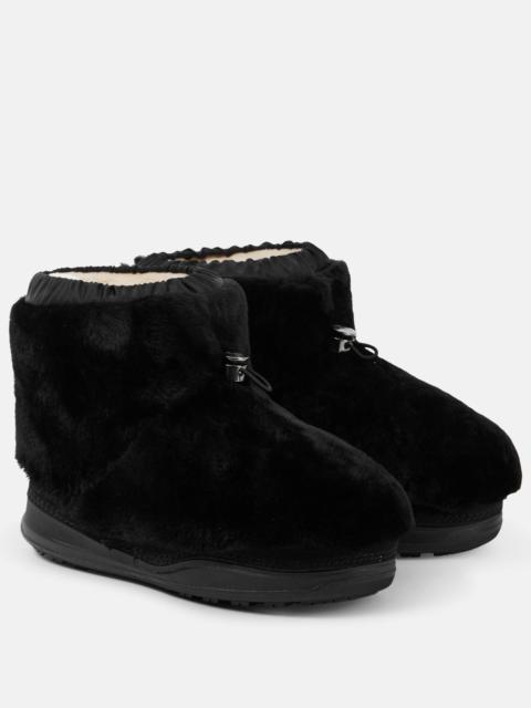 BOGNER Shearling-trimmed leather ankle boots