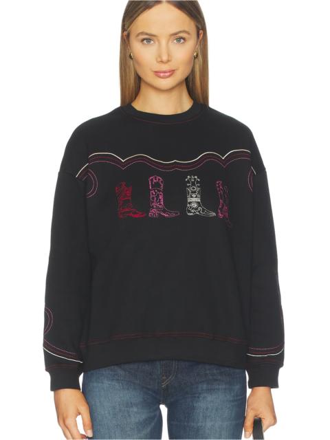 Never Fully Dressed Black Cowboy Boot Sweatshirt