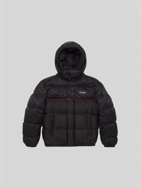 VERSACE Greca Argyle Accent Puffer Jacket