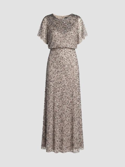 MAC DUGGAL Women's Beaded Sequin Shawl Gown - Lilac