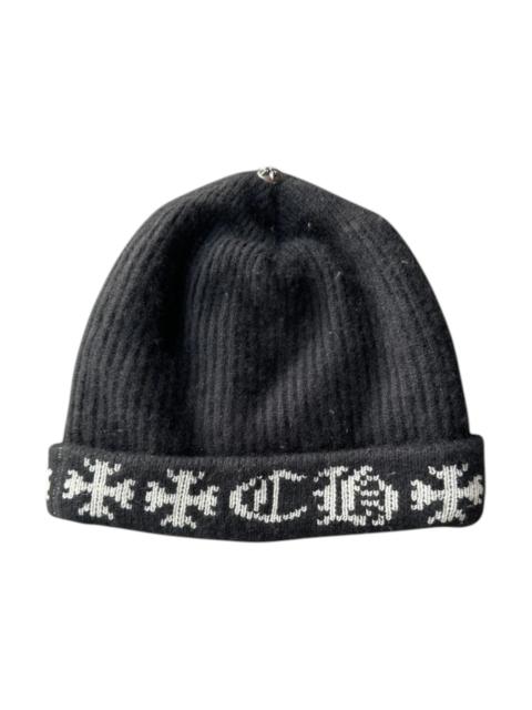 Chrome Hearts Chrome Hearts Big Daddy Cross Logo Cashmere Beanie Black/White
