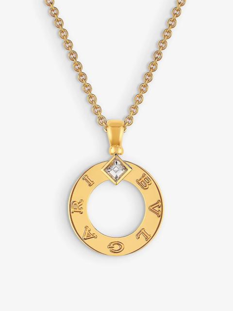 BVLGARI BVLGARI 18ct yellow-gold and 0.09ct brilliant-cut diamond pendant necklace