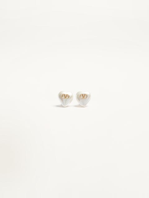 Valentino VLOGO SIGNATURE METAL AND PEARL EARRINGS