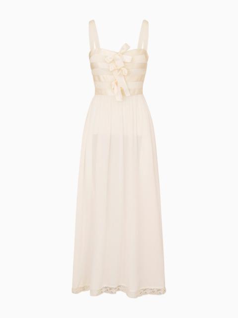 LoveShackFancy Lovelace Banded Bow Maxi Dress
