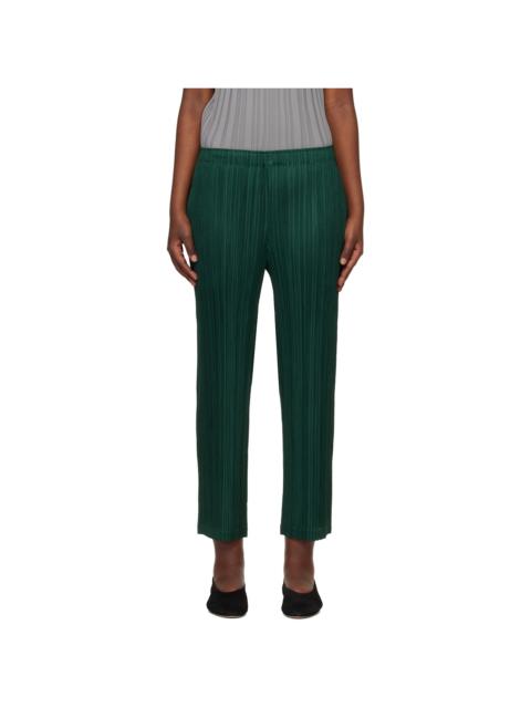 Pleats Please Issey Miyake Green Thicker 2 Trousers