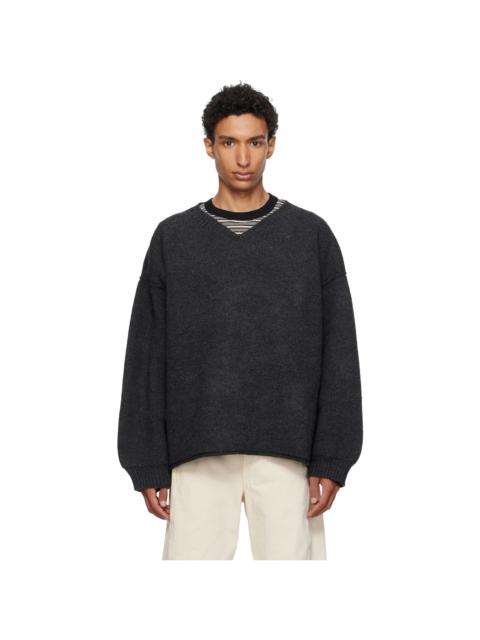 CAWLEY Gray V-Neck Sweater