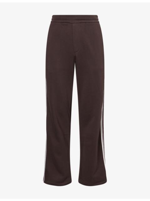 EMPORIO ARMANI Striped-Trim Logo-Trim Cotton Jogging Bottoms