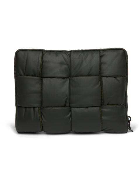 Bottega Veneta Bottega Veneta Men's Leather Padded Maxi Intrecciato Laptop Case Green