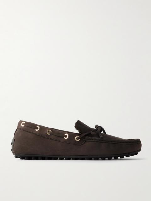 Tod's Shearling-lined Suede Boat Shoes