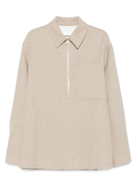 Jil Sander flannel wool polo shirt