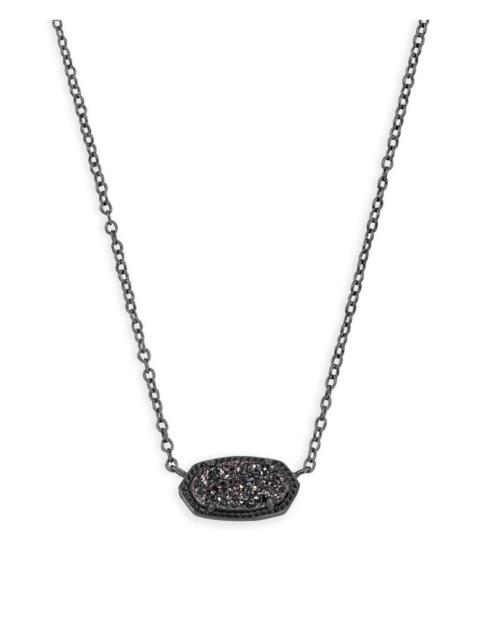 KENDRA SCOTT Elisa Pendant Necklace in Black Drusy