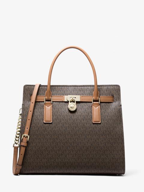 MICHAEL KORS Hamilton Moderne Large Signature Logo Satchel