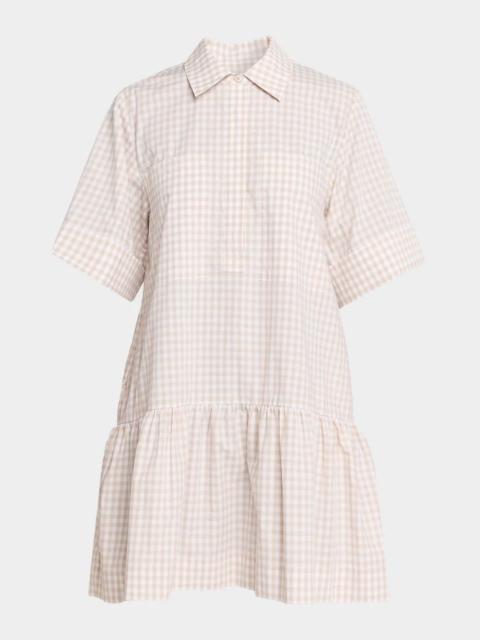 SIMKHAI Criss Gingham Drop-Waist Mini Dress