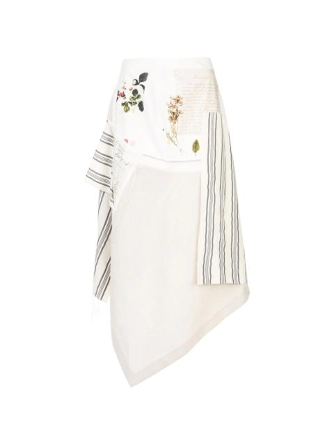 patchwork asymmetric skirt