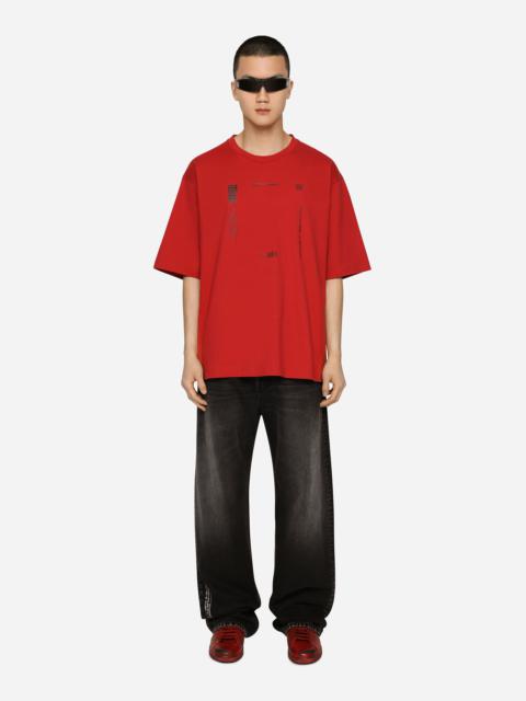 Dolce & Gabbana Cotton jersey T-shirt with DGVIB3 print and logo