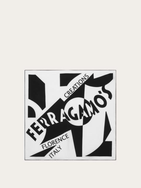 FERRAGAMO Logo print silk foulard