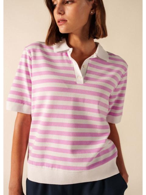 SAINT JAMES CAROLA Striped Knit Polo Shirt