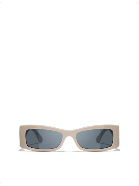 CHANEL CH5566 Rectangle-Frame Acetate Sunglasses