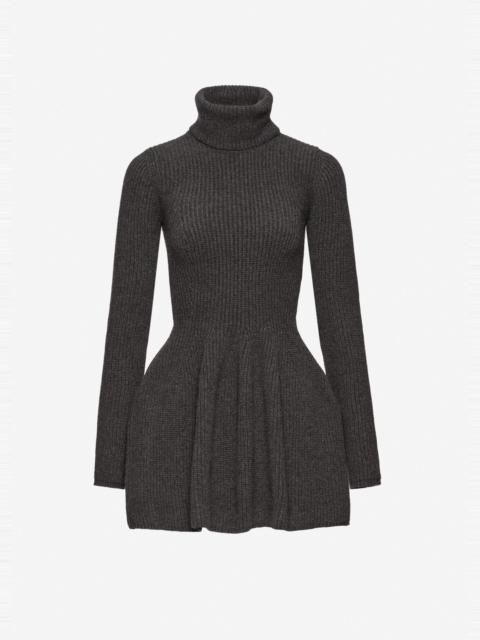 MAGDA BUTRYM Cashmere turtleneck mini dress in grey