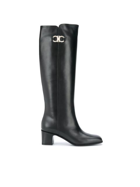 FERRAGAMO Gancini knee-high boots