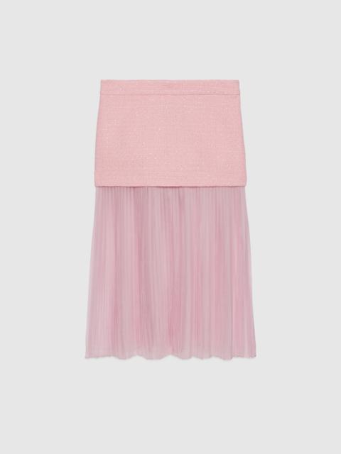 GUCCI Silk tweed layered skirt