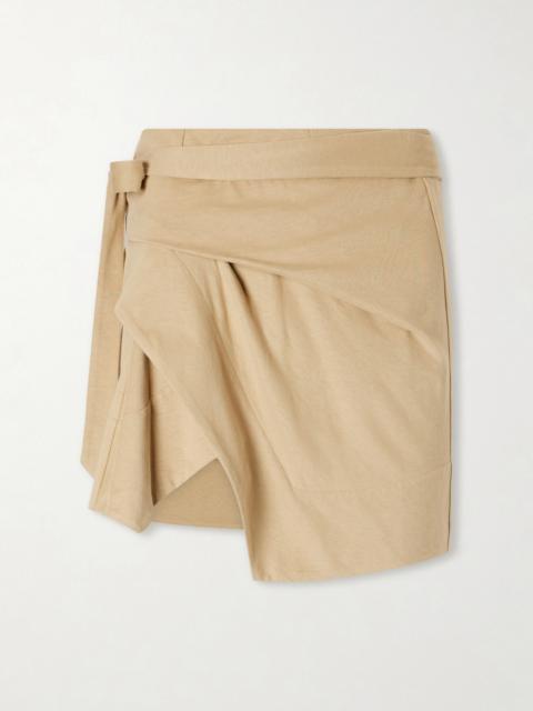 Isabel Marant Berenice Asymmetric Draped Cotton-jersey Mini Wrap Skirt