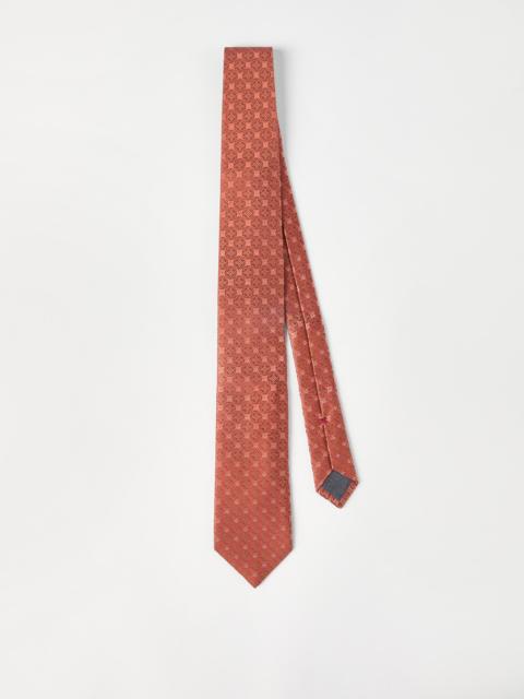 Brunello Cucinelli Geometric patterned silk tie