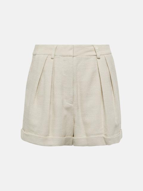 Luisa high-rise cotton-blend shorts