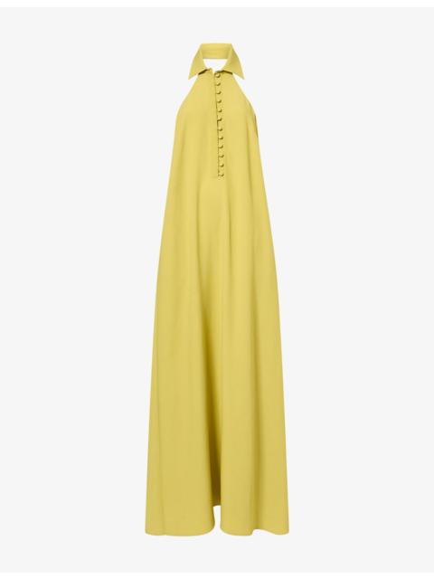 Taller Marmo Barbara Backless Crepe Maxi Dress