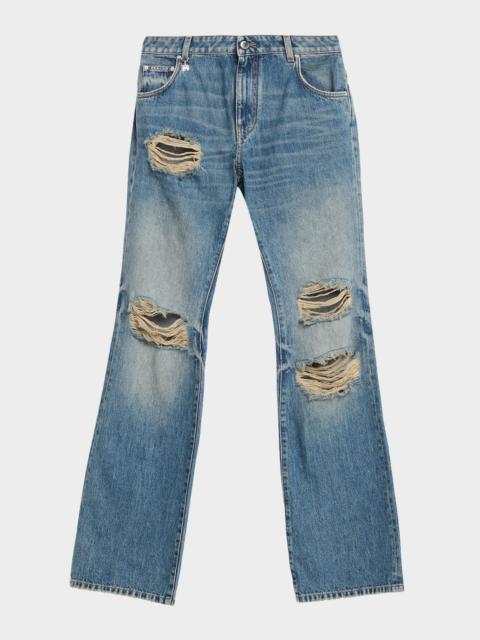 AMIRI Slash Distressed Bootcut-Leg Jeans